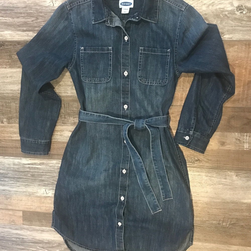 Old Navy Tore Girls Denim Dress L (10-12)